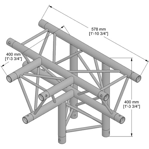 Milos M222 Trio 4 Way Tee Piece - Apex Down