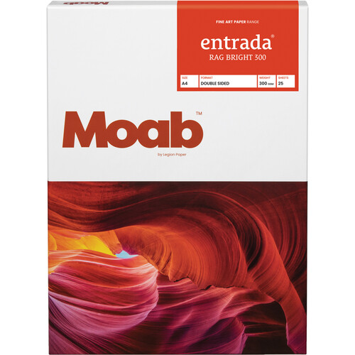 Moab Entrada Rag Bright 300 Paper (A4 8.3 x 11.7