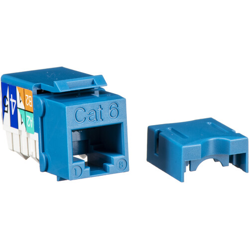 NTW CAT6 90 Slim 110 Professional Keystone Jack (Blue)