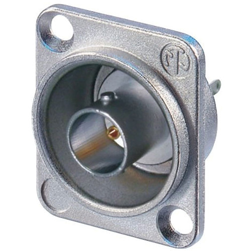 Neutrik Grounded BNC Chassis Connector in D-Shape Housing (Nickel)