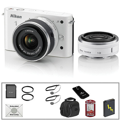 Nikon 1 J1 Mirrorless Digital Camera with 10mm WA/1030mm Zoom
