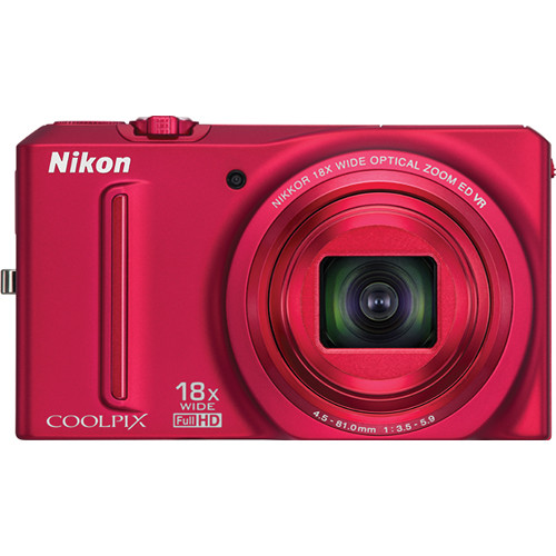 Nikon Coolpix S Digital Camera Red B H Photo Video