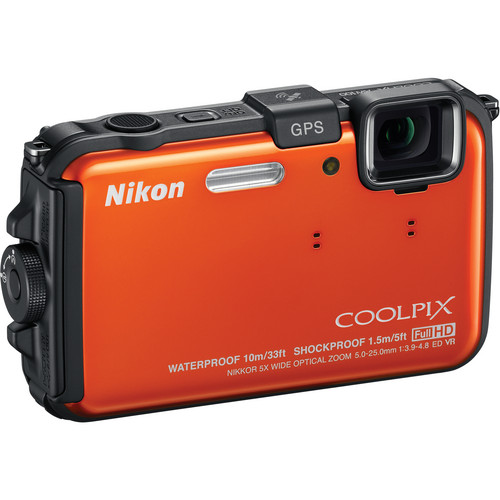 Nikon Coolpix AW100 Waterproof Digital Camera (Orange) 26293 B&H