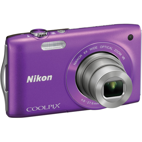 Nikon Coolpix S3300 Digital Camera (Purple) 26312 B&H Photo