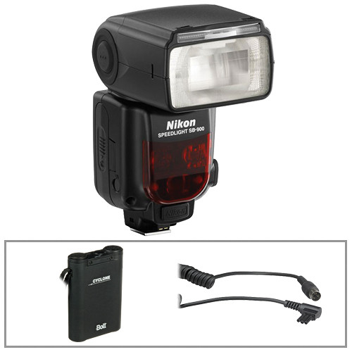 Nikon SB900 Flash w/ Bolt Power Pack & Cable Kit B&H Photo