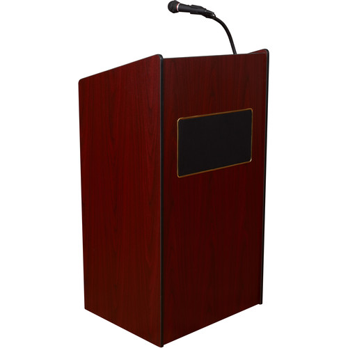 Oklahoma Sound Aristocrat Floor Lectern with Sound System (Mahogany Laminate)
