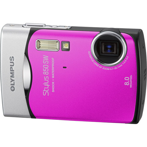 Olympus Stylus 850 SW Digital Camera (Pink) 226320 B&H Photo