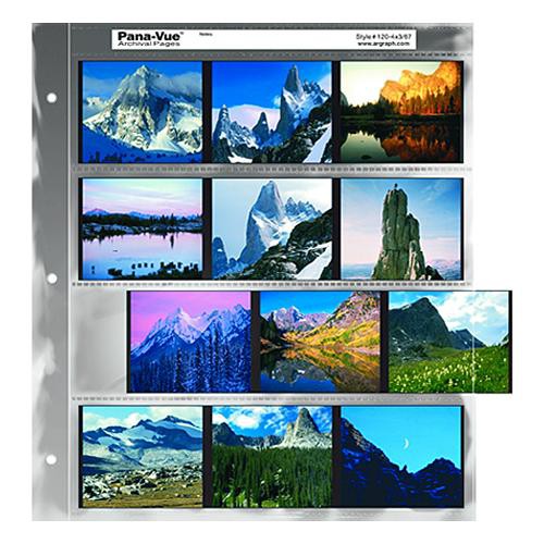 Pana-Vue 120 Archival Negative Page (4 Strip 3 Frames 100 Pages)