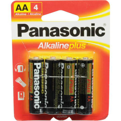 Panasonic AA Alkaline Plus Batteries 1 5V 4 Pack AM 3PA 4B