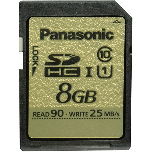 Panasonic 8GB SDHC Memory Card Gold Series Class 10 RPSDUA08GUK