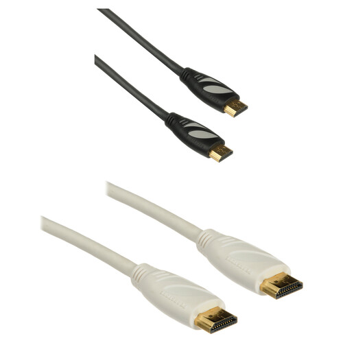Pearstone High-Speed HDMI Cable with Ethernet Kit (6' 1 Black 1 White)