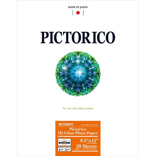 Pictorico PPR120 Hi-Gloss Resin Coated Inkjet Photo Paper, 5.4 mil, 185gsm, 8.5x11, 20 Sheets
