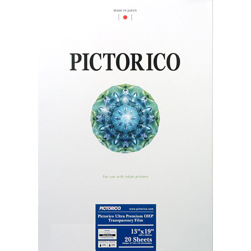 Pictorico TPS100, Ultra Premium Over Head Projector Transparency Inkjet Film, 184gsm, 5.7mil., 13x19", 20 Sheets