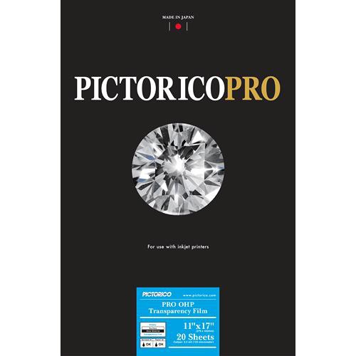 Pictorico TPU100, Premium Over Head Projector Transparency Inkjet Film, 170gsm, 5.2mil., 11x17", 20 Sheets