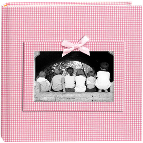 Pioneer Photo Albums DA200GRB-GP Baby Frame Gingham Fabric Memo Album (Pink)