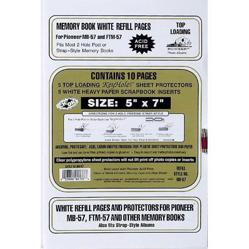 Pioneer Photo Albums Refill Pages for Most Snapload Post-Bound Staple-Strap Style Scrapbooks (5x7