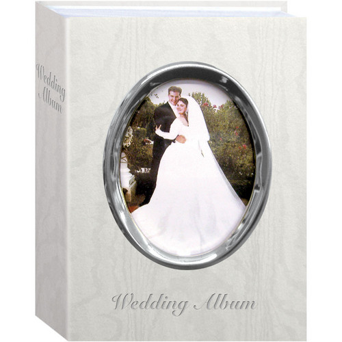 Pioneer Photo Albums WFM46-ST Oval Framed Wedding Album (Silver Frame with Inscribed 