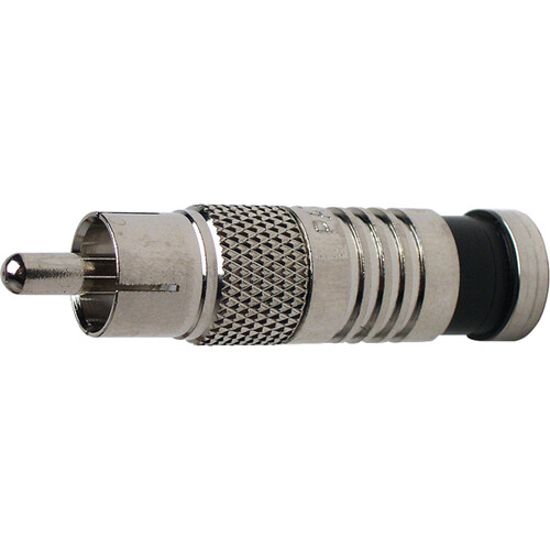 Platinum Tools RCA-Type Nickel SealSmart Coaxial RG6 Quad Connector (25 Pieces Bulk Packaging)