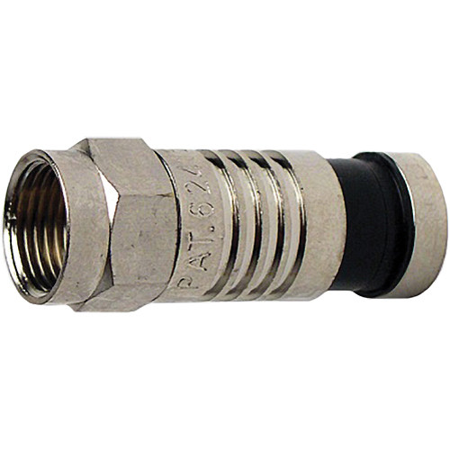 Platinum Tools F-Type Nickel SealSmart Coaxial Compression Connector for RG-6 Quad Cable (Jar of 75 Blue)