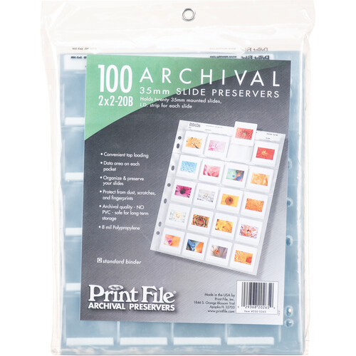 Print File Archival Storage Page for Slides 35mm
