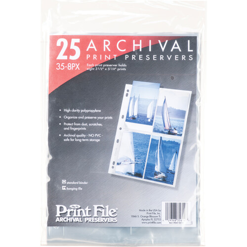 Print File Archival Storage Page for Prints 3.5x5.25