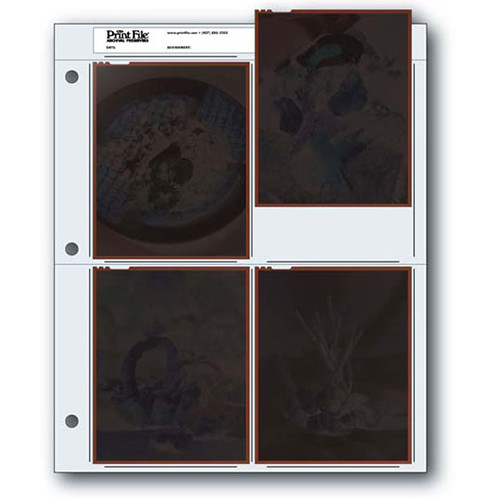 Print File Archival Storage Page for Negatives 4x5