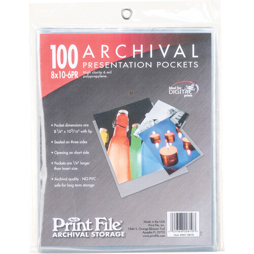 Print File Polypropylene Presentation Pocket (8 x 10