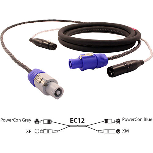 Pro Co Sound EC12 Siamese Twin AC & Audio Combo Cable - 15'