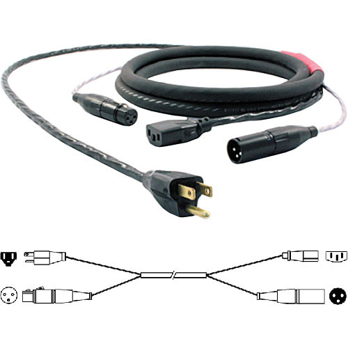 Pro Co Sound EC13 Siamese Twin AC and Audio Combo Cable (25')
