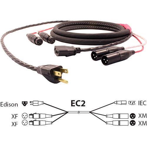 Pro Co Sound EC2 Siamese Twin AC and Audio Combo Cable (50')