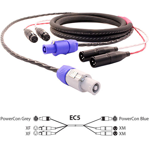 Pro Co Sound EC5 Siamese Twin AC and Audio Combo Cable (25')