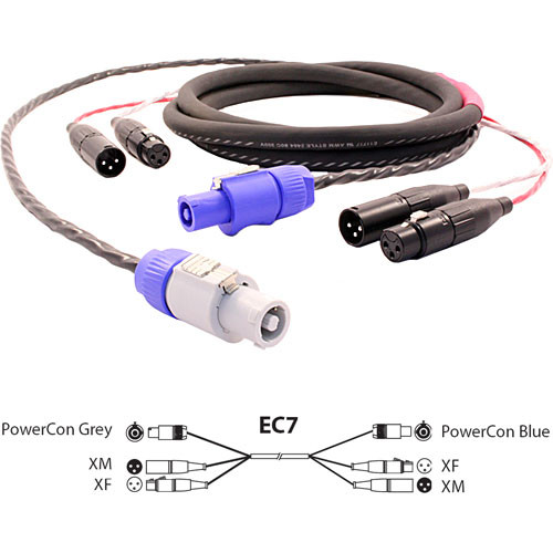 Pro Co Sound EC7 Siamese Twin AC and Audio Combo Cable (100')
