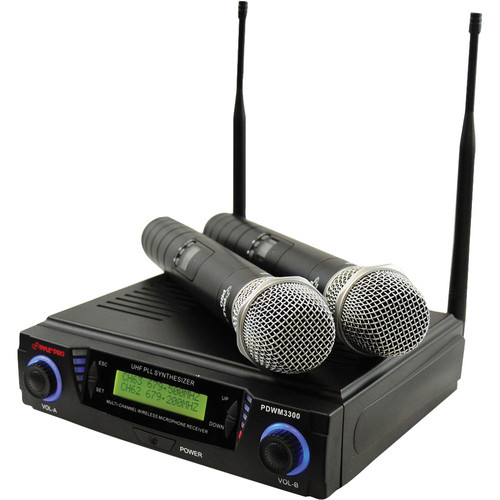 Pyle Pro PDWM3300 Wireless Professional UHF Dual Channel