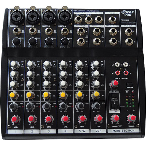 Pyle Pro PEXM810 8Channel Professional Audio Mixer PEXM810 B&H