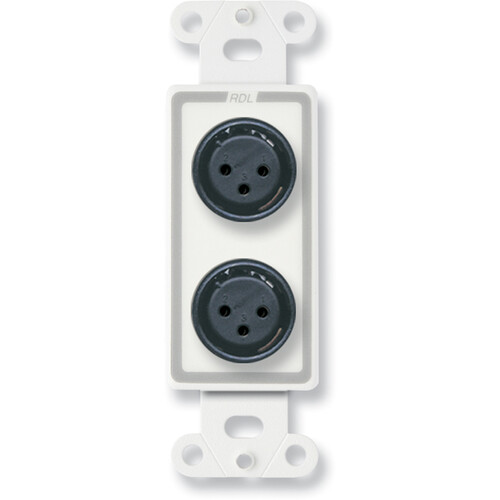 RDL D-XLR2F Decora Wall Plate with Dual XLR 3-Pin Female Connectors (White)
