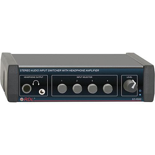 RDL EZHSX4 4Channel Audio Switcher with Headphone Amp EZHSX4