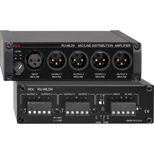 RDL RU-MLD4 1x4 Mic/Line Distribution Am