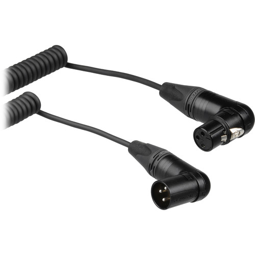 Remote Audio 3-Pin XLR Right Angle Male to 3-Pin XLR Right Angle Female Coiled Jumper Cable (8 to 30