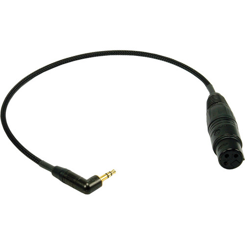 Remote Audio XLR3F to 3.5mm Right Angle Balanced Input Adapter for Red Epic and Scarlet - 1'