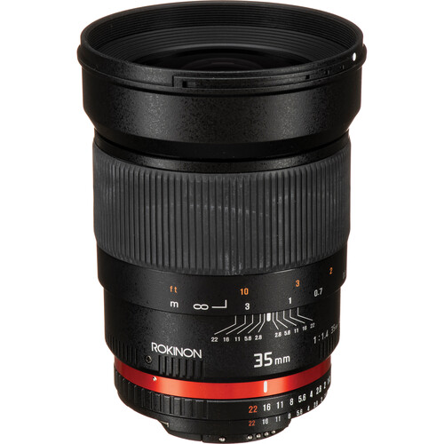 Rokinon 35mm f/1.4 AS UMC Lens for Nikon F (AE Chip)
