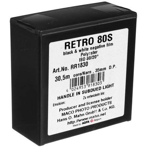 Rollei Retro 80S Black and White Negative Film (35mm Roll Film 100' Roll)