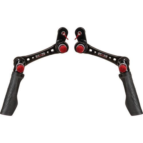 SHAPE Compact Quick Handle ARRI Rosette (Silver and Red)