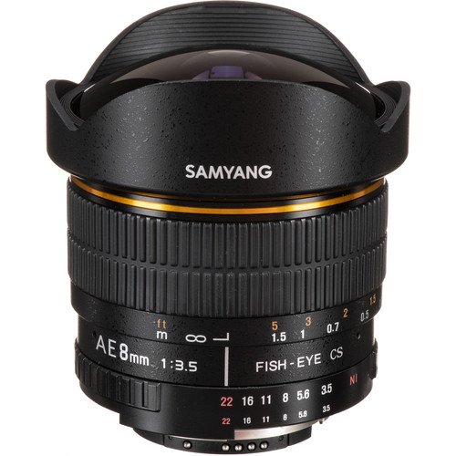 Samyang 8mm Ultra Wide Angle f/3.5 Fisheye Lens SY8MAE-N B&H
