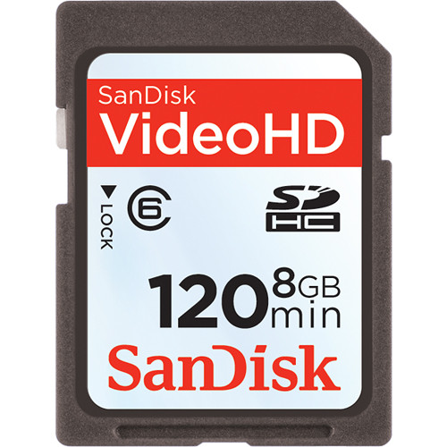 SanDisk 8GB Video HD SDHC Memory Card SDSDHV-008G-A15 B&H Photo