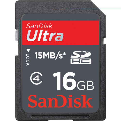 SanDisk 16GB Ultra SDHC Memory Card SDSDH-016G-U46 B&H Photo