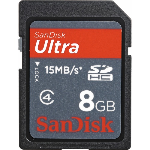 SanDisk 8GB SDHC Memory Card Ultra Class 6 SDSDH-008G-A46 B&H