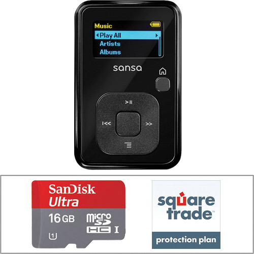 SanDisk Sansa Clip+ MP3 Player with Accessory Kit (Black) B&H