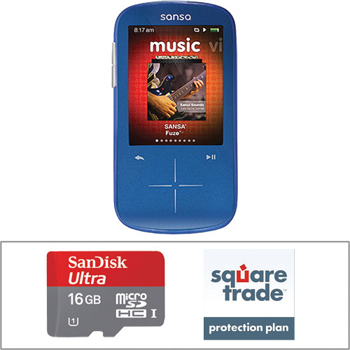 SanDisk Sansa Fuze + MP3 Player with Accessory Kit (8GB, Blue)