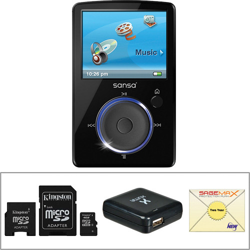 SanDisk Sansa Fuze MP3 Player with Accessory Kit (Black) B&H