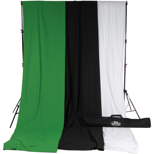Savage Accent Muslin Background Kit (10 x 12' White/Black/Green)